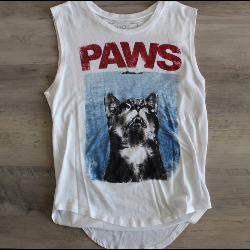 Riot Society “PAWS” Cat Tank Top
